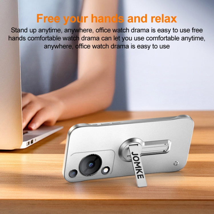 For Huawei Enjoy 70 Baking Varnish 360 Rotate Holder No Frame PC Phone Case
