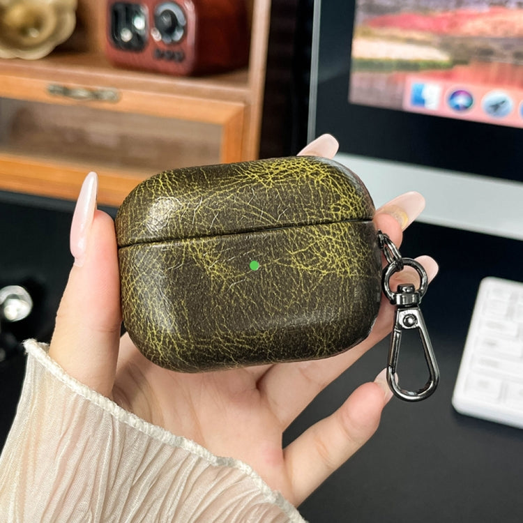 For AirPods 4 Retro Oil Leather Bluetooth Earphones Protective Case