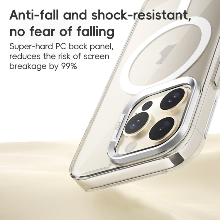 For iPhone 16 Pro ZGA Magsafe Clear PC Tempered Glass Phone Case