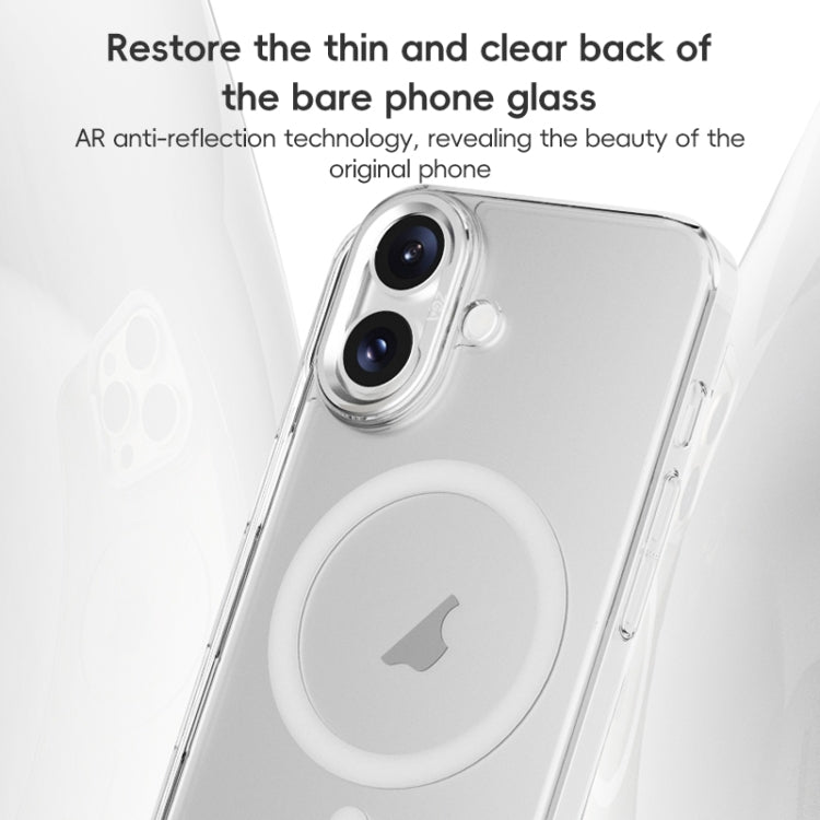 For iPhone 16 Pro ZGA Magsafe Clear PC Tempered Glass Phone Case
