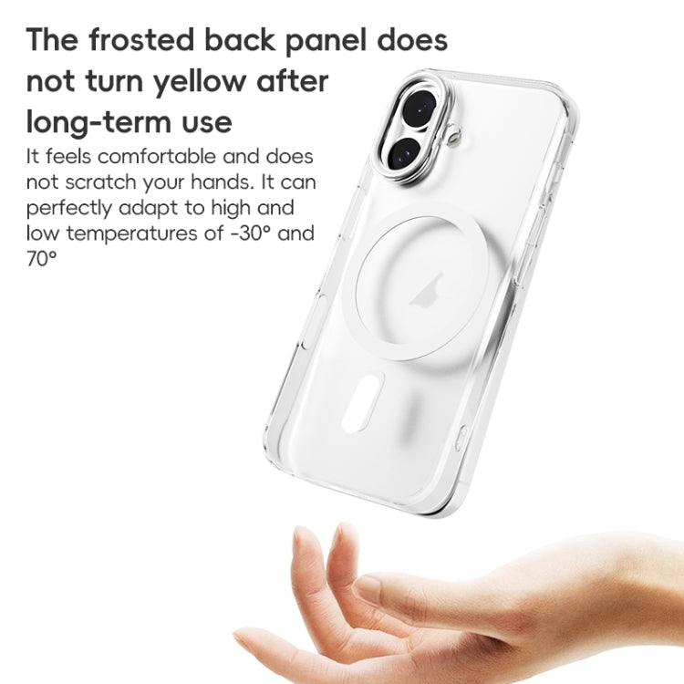 For iPhone 16 Pro ZGA Magsafe Clear PC Tempered Glass Phone Case