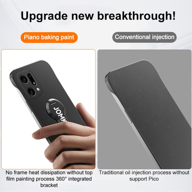 For OPPO Find X5 Pro Baking Varnish 360 Rotate Holder No Frame PC Phone Case