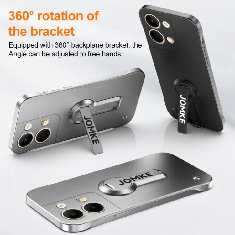 For OPPO Reno9 Baking Varnish 360 Rotate Holder No Frame PC Phone Case