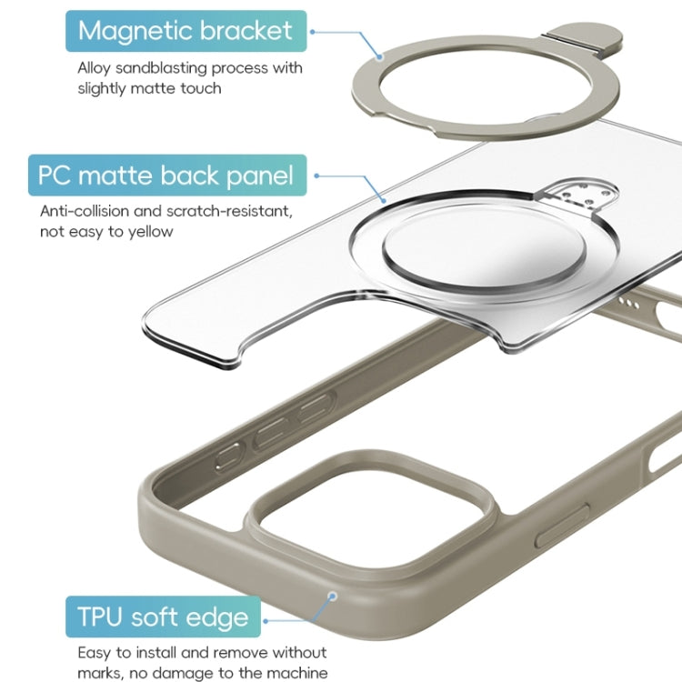 For iPhone 16 Pro Max ZGA Magsafe Holder PC Hybrid TPU Phone Case