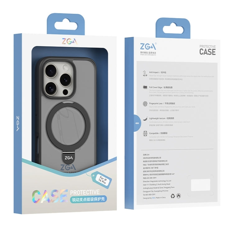 For iPhone 16 Pro Max ZGA Magsafe Holder PC Hybrid TPU Phone Case