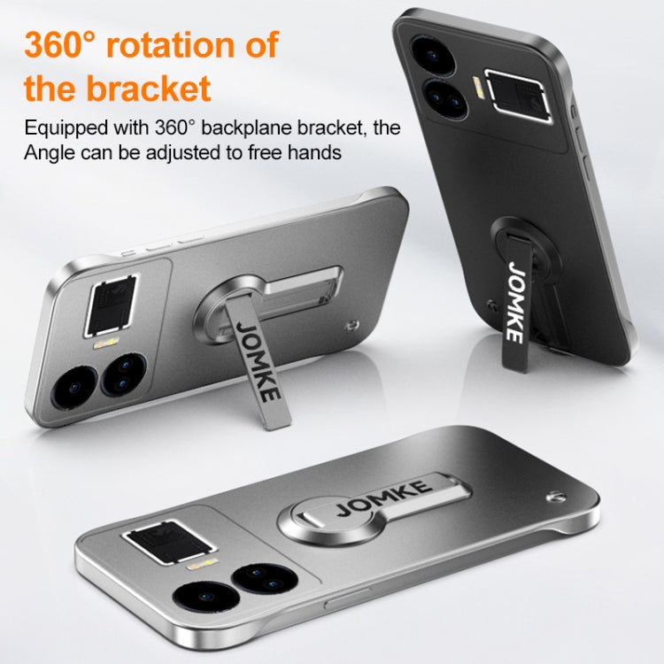 For Realme GT5 Baking Varnish 360 Rotate Holder No Frame PC Phone Case