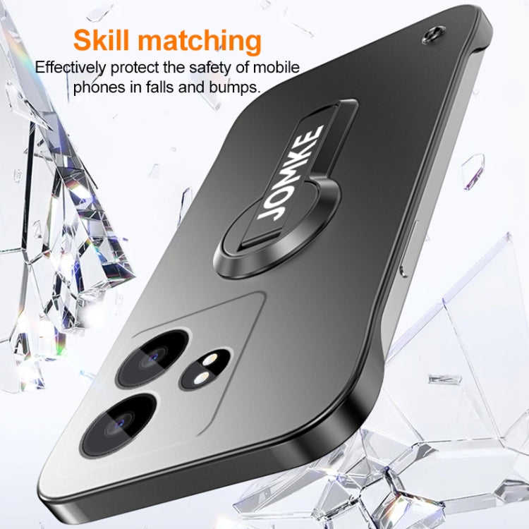 For Realme GT Neo6 SE Baking Varnish 360 Rotate Holder No Frame PC Phone Case