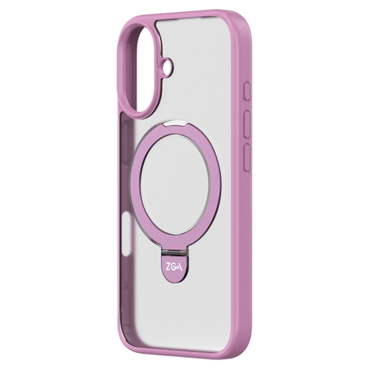 For iPhone 16 Plus ZGA Magsafe Holder PC Hybrid TPU Phone Case