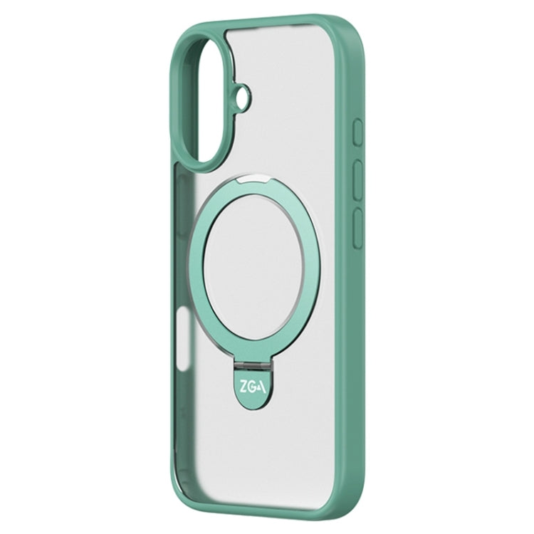 For iPhone 16 Plus ZGA Magsafe Holder PC Hybrid TPU Phone Case