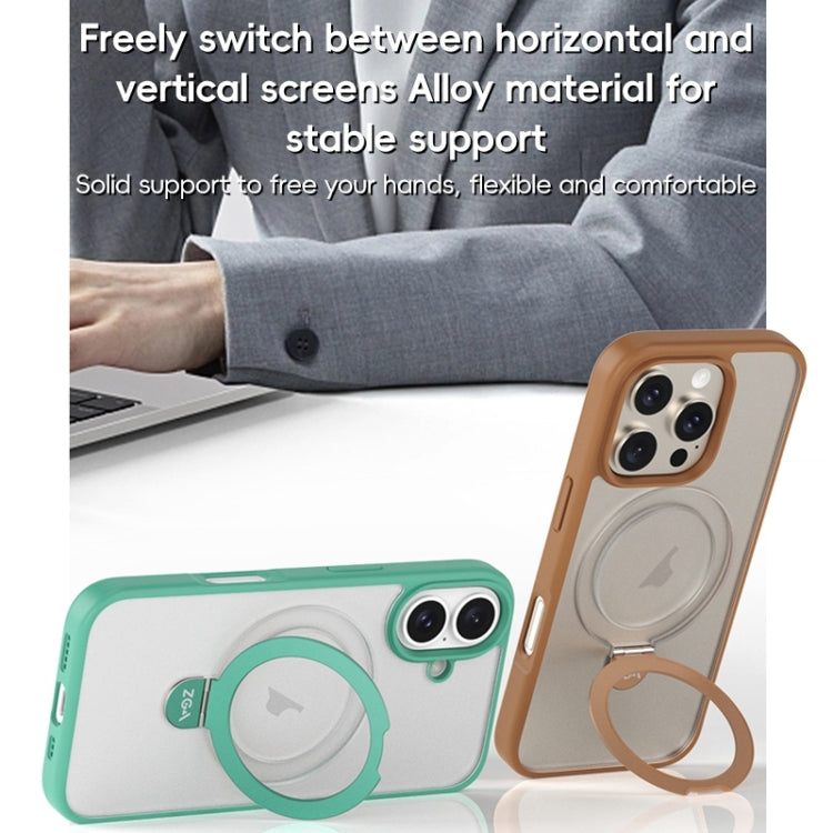 For iPhone 16 ZGA Magsafe Holder PC Hybrid TPU Phone Case