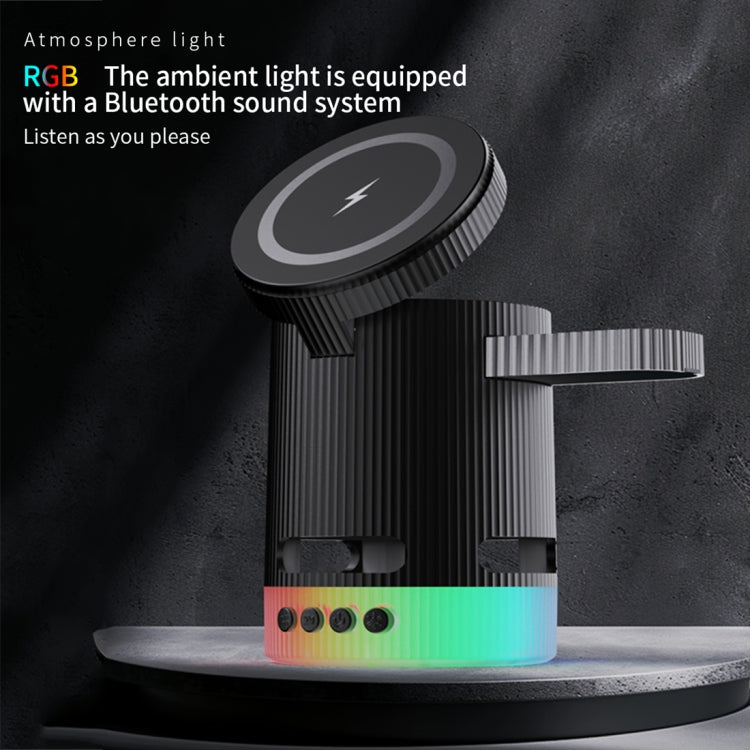 H61 15W 4 in 1 Multifunctional Foldable Wireless Charger Bluetooth Speaker