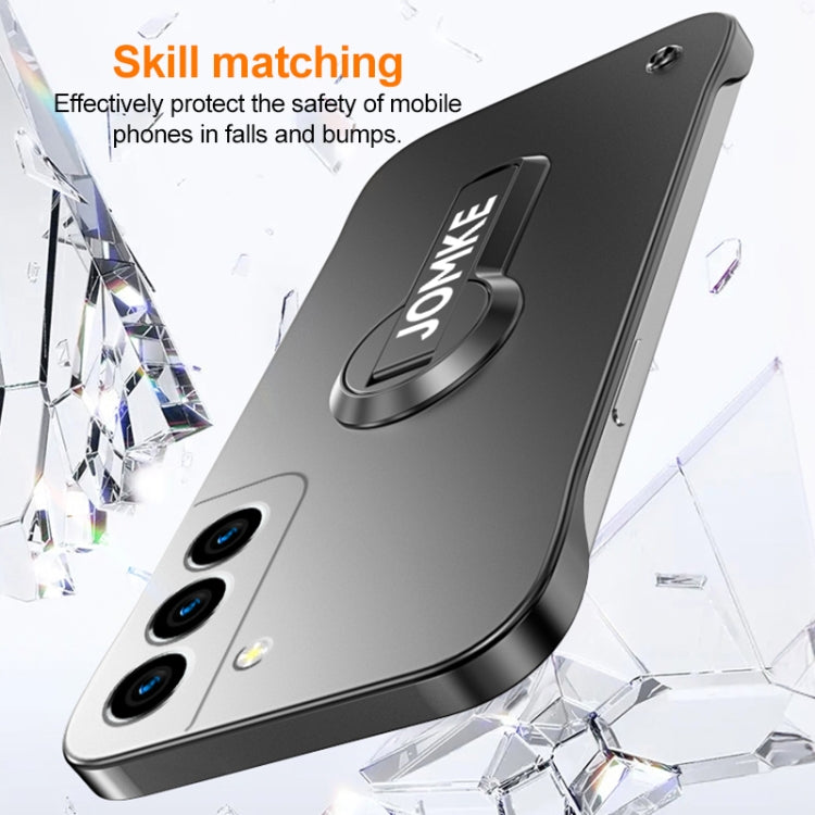 For Samsung Galaxy S23 5G Baking Varnish 360 Rotate Holder No Frame PC Phone Case