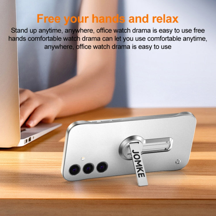 For Samsung Galaxy S24 5G Baking Varnish 360 Rotate Holder No Frame PC Phone Case