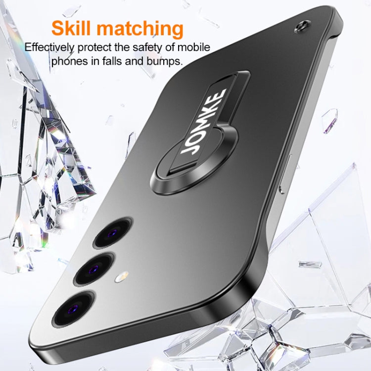 For Samsung Galaxy S24 5G Baking Varnish 360 Rotate Holder No Frame PC Phone Case