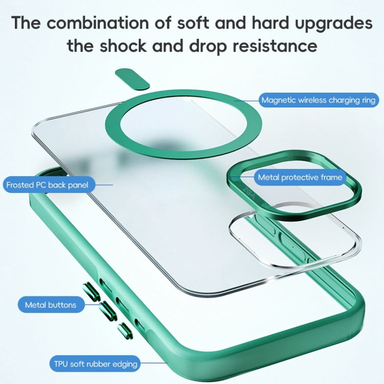 For iPhone 16 Plus ZGA Magsafe Frosted PC Hybrid TPU Phone Case
