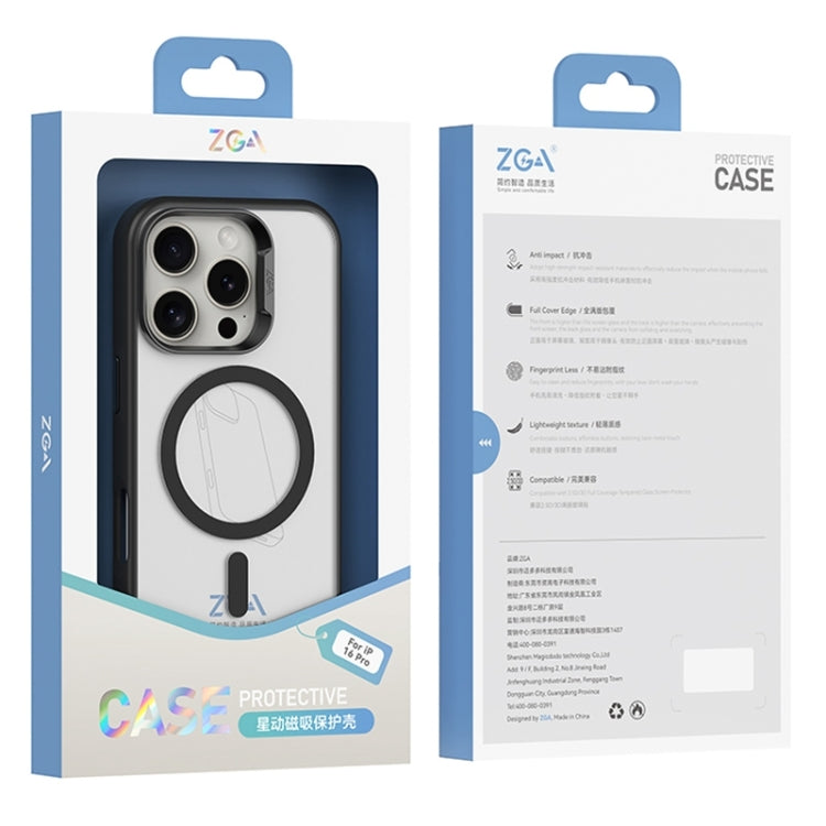 For iPhone 16 Plus ZGA Magsafe Frosted PC Hybrid TPU Phone Case
