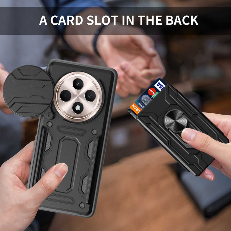 For OPPO Reno12 F 5G Global Sliding Camshield TPU+PC Phone Case with Card Slot