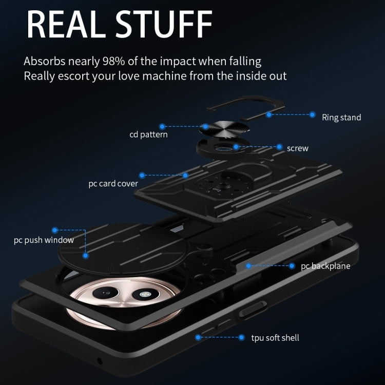 For OPPO Reno12 F 5G Global Sliding Camshield TPU+PC Phone Case with Card Slot