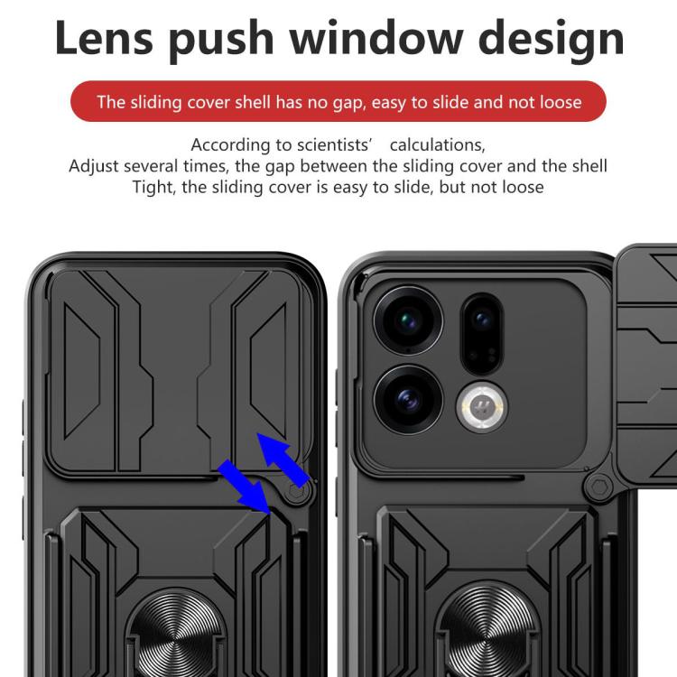 For OPPO Find X9 Sliding Camshield TPU+PC Phone Case with Card Slot