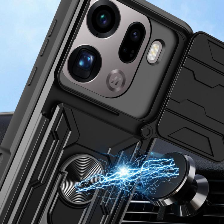 For OPPO Find X9 Pro Sliding Camshield TPU+PC Phone Case with Card Slot
