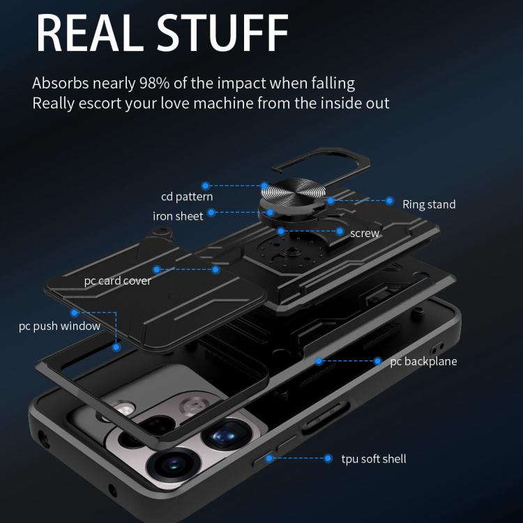 For OPPO Find X9 Pro Sliding Camshield TPU+PC Phone Case with Card Slot