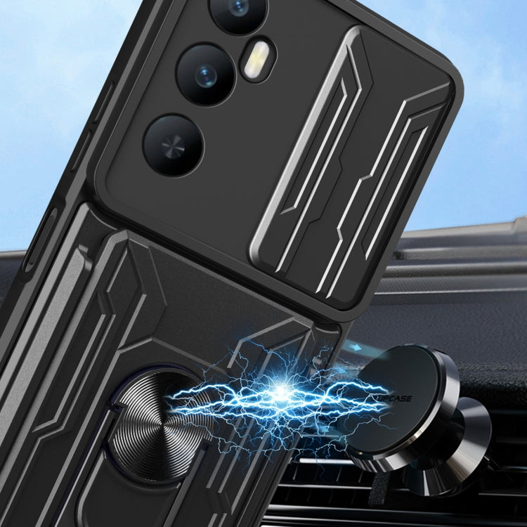 For Realme C65 4G Sliding Camshield TPU+PC Phone Case with Card Slot