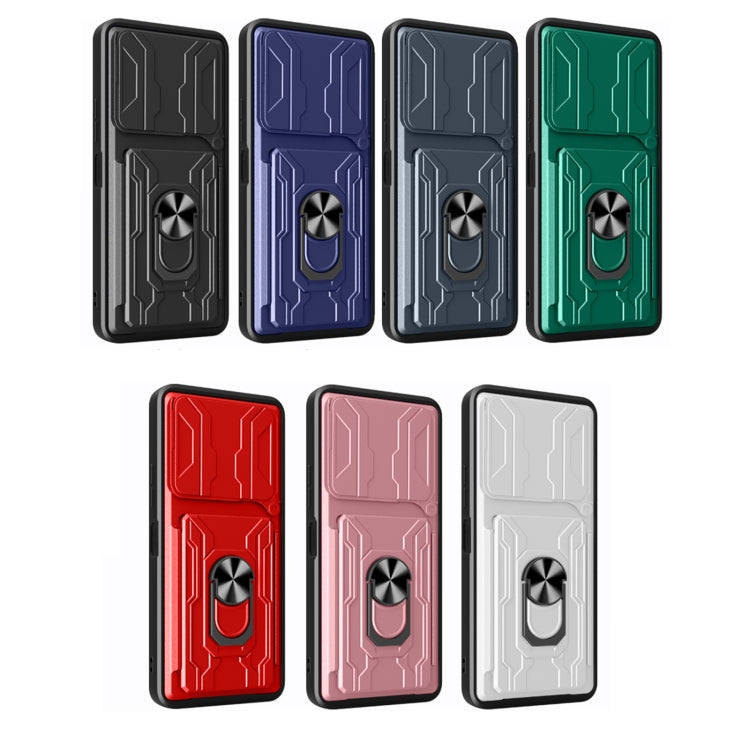 For Realme C61 / C63 Sliding Camshield TPU+PC Phone Case with Card Slot