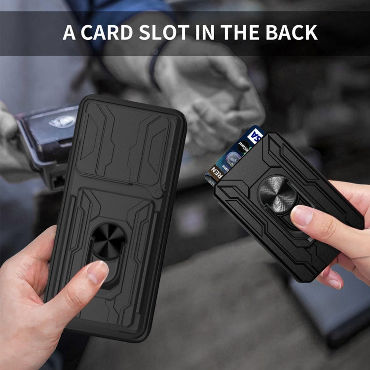 For Realme C61 / C63 Sliding Camshield TPU+PC Phone Case with Card Slot