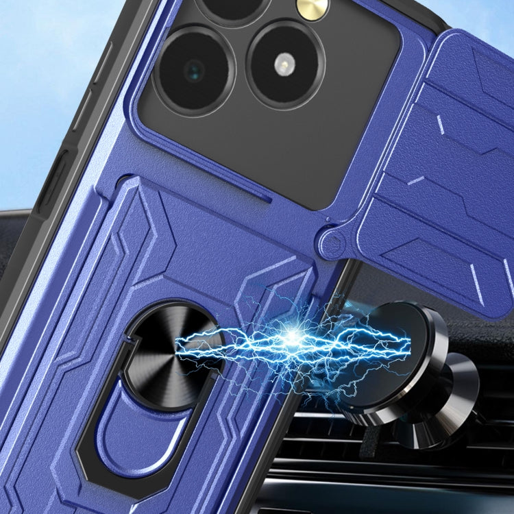 For Realme C61 / C63 Sliding Camshield TPU+PC Phone Case with Card Slot