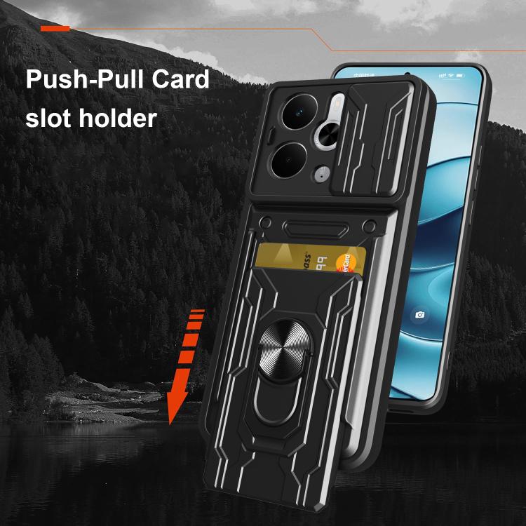 For Realme 14 5G Sliding Camshield TPU+PC Phone Case with Card Slot
