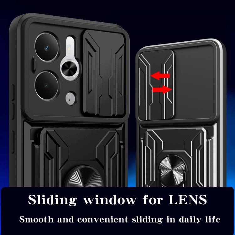 For Realme 14 5G Sliding Camshield TPU+PC Phone Case with Card Slot