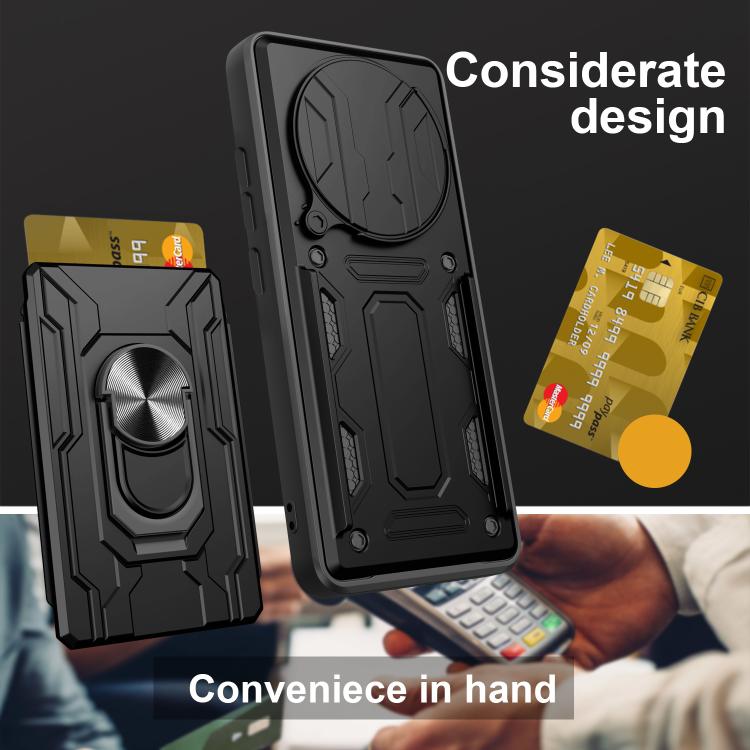 For Realme 14 Pro 5G Sliding Camshield TPU+PC Phone Case with Card Slot