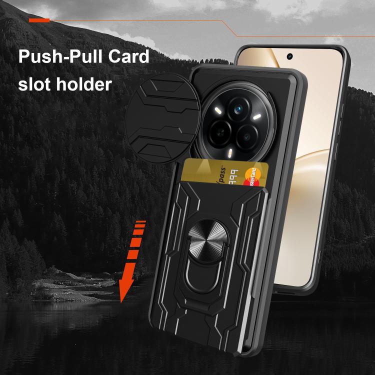 For Realme 14 Pro 5G Sliding Camshield TPU+PC Phone Case with Card Slot
