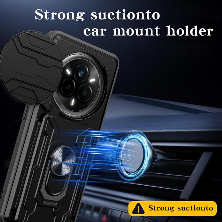 For Realme 14 Pro 5G Sliding Camshield TPU+PC Phone Case with Card Slot