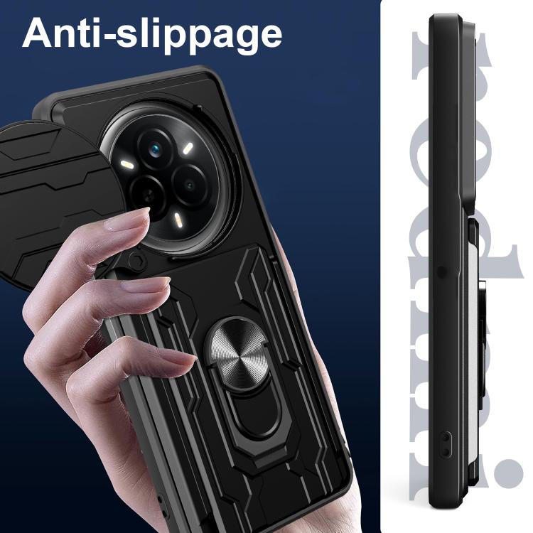For Realme 14 Pro 5G Sliding Camshield TPU+PC Phone Case with Card Slot