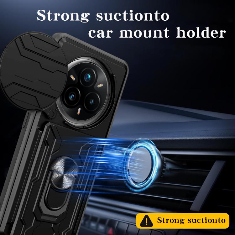 For Realme 14 Pro+ 5G Sliding Camshield TPU+PC Phone Case with Card Slot