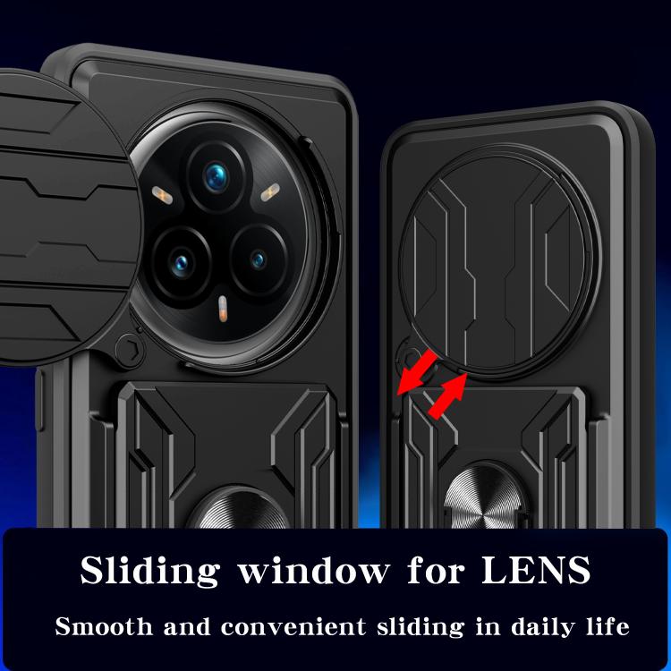 For Realme 14 Pro+ 5G Sliding Camshield TPU+PC Phone Case with Card Slot