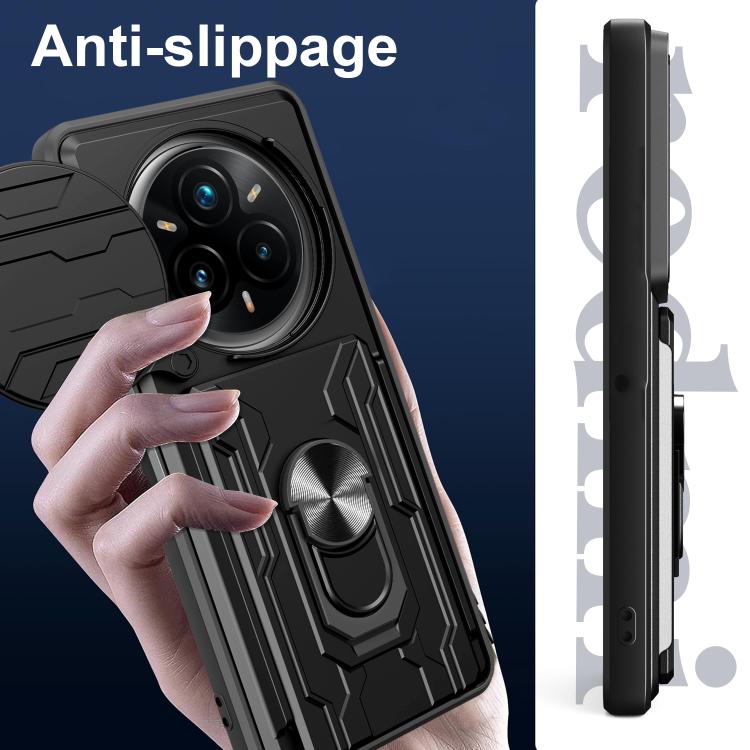 For Realme 14 Pro+ 5G Sliding Camshield TPU+PC Phone Case with Card Slot