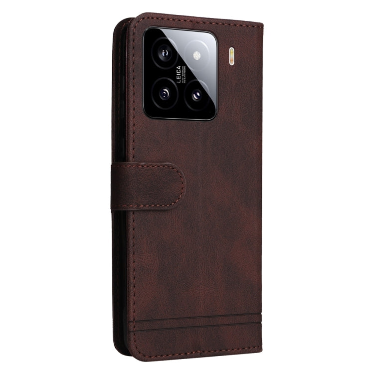 For Xiaomi 15 Skin Feel Life Tree Metal Button Leather Phone Case