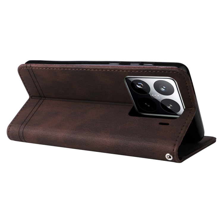 For Xiaomi 15 Pro Skin Feel Life Tree Metal Button Leather Phone Case