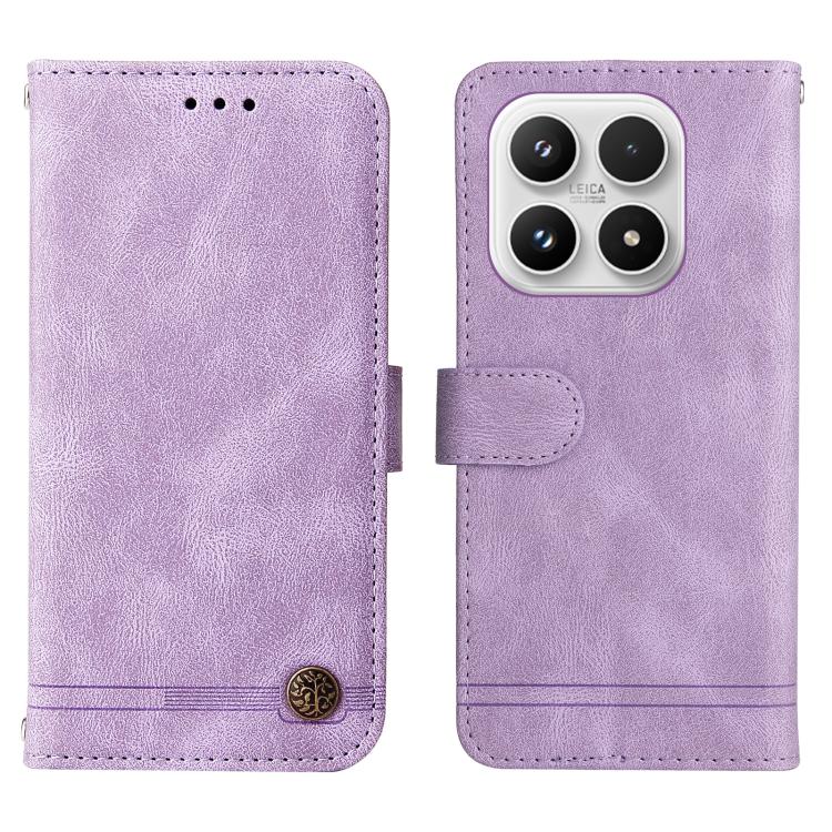 For Xiaomi 17 Skin Feel Life Tree Metal Button Leather Phone Case