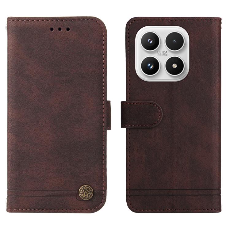 For Xiaomi 17 Skin Feel Life Tree Metal Button Leather Phone Case