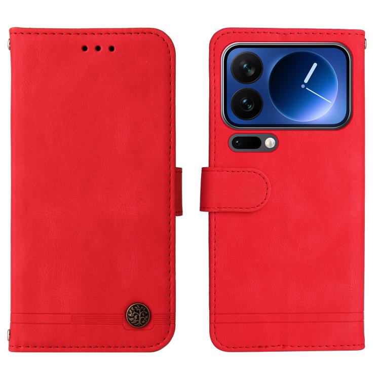 For Xiaomi 17 Pro Skin Feel Life Tree Metal Button Leather Phone Case