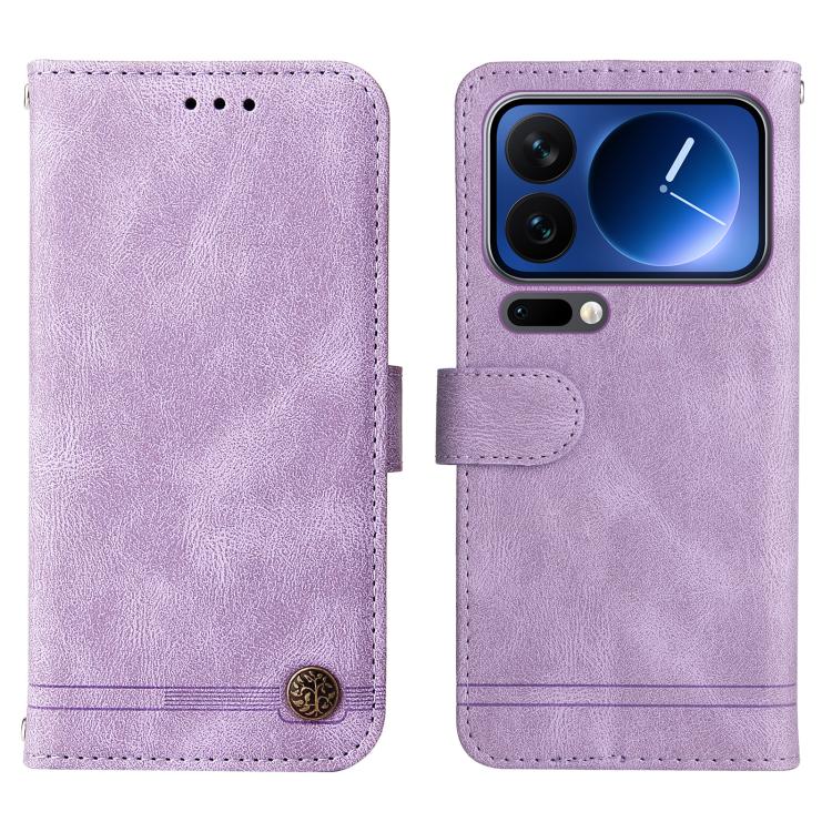 For Xiaomi 17 Pro Skin Feel Life Tree Metal Button Leather Phone Case