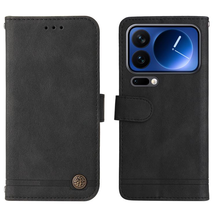 For Xiaomi 17 Pro Skin Feel Life Tree Metal Button Leather Phone Case