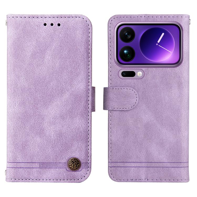 For Xiaomi 17 Pro Max Skin Feel Life Tree Metal Button Leather Phone Case