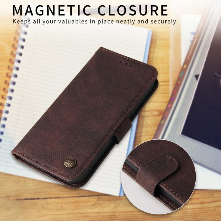 For Xiaomi 17 Pro Max Skin Feel Life Tree Metal Button Leather Phone Case