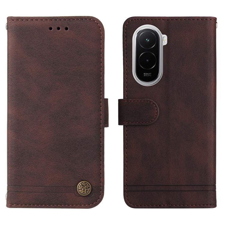 For Xiaomi Poco M7 4G 171mm Skin Feel Life Tree Metal Button Leather Phone Case