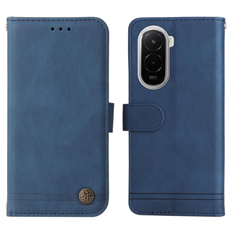 For Xiaomi Poco M7 4G 171mm Skin Feel Life Tree Metal Button Leather Phone Case