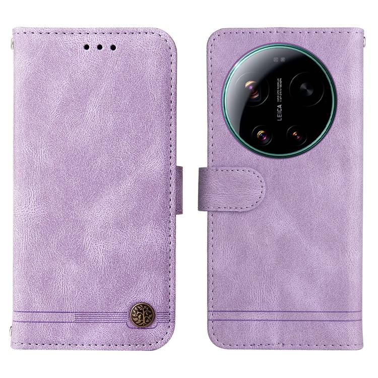 For Xiaomi 17 Ultra Skin Feel Life Tree Metal Button Leather Phone Case
